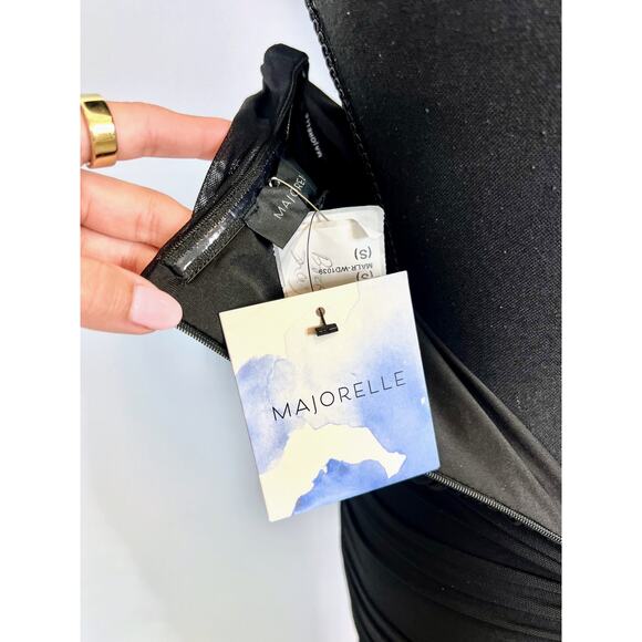 Majorelle Giules Gown in‎ Black Small Maxi Length Strapless Lined Ruffle Party - Picture 7 of 7